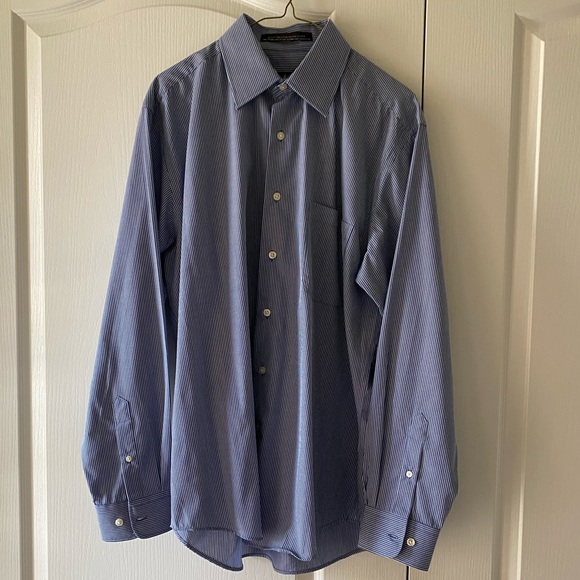 NWOT Blue Striped Button Down Shirt - Picture 1 of 8